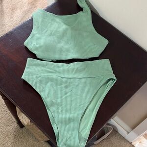 Aerie green waffled bikini